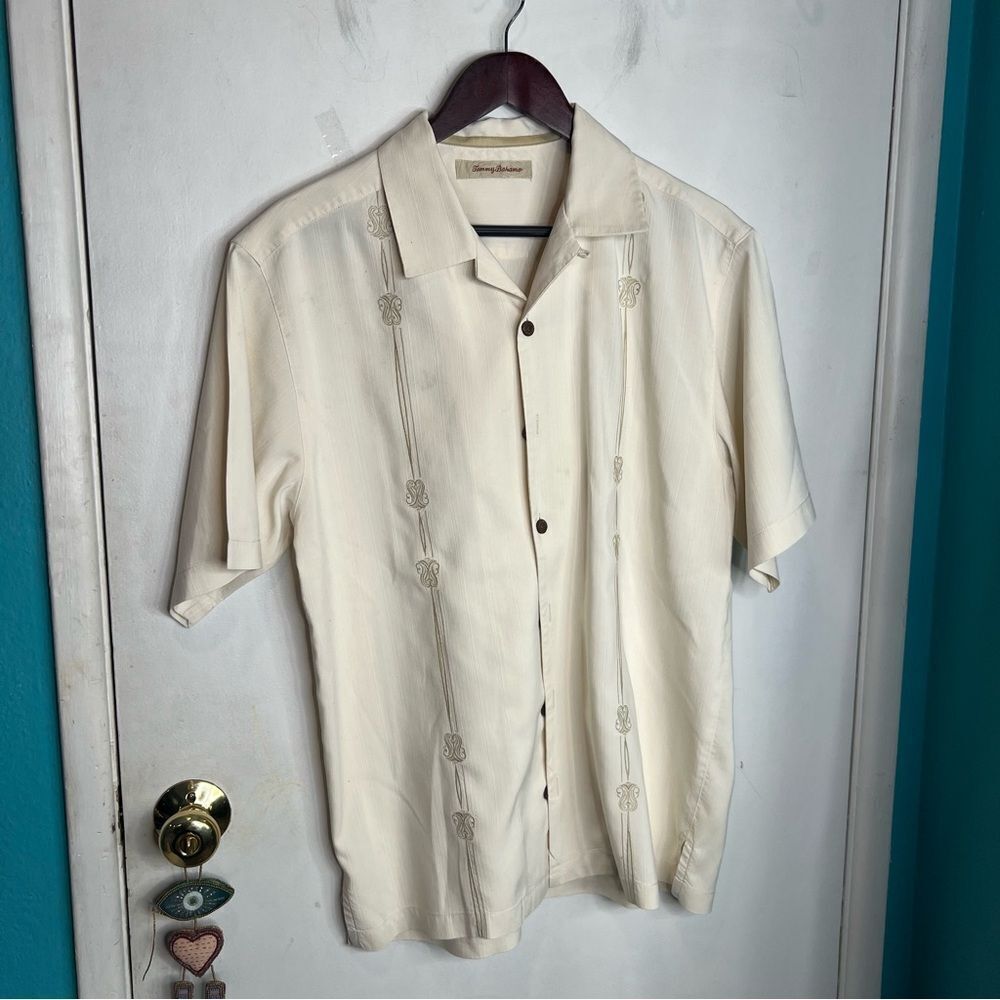 Tommy Bahama silk button Paradise Cup Camp Shirt Kentucky Derby Breeders Cup